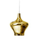 Lodes Nostalgia Hängeleuchte in gold glänzend mit elegantem Retro-Design aus mundgeblasenem Glas.