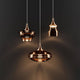 Lodes Nostalgia Glass Small 12cm LED Hängelampe in retro Stil mit drei geschwungenen Formen aus mundgeblasenem Glas.