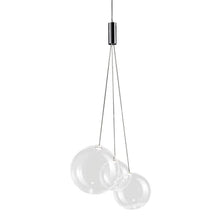 Lodes Random LED 3er Hängeleuchte transparent mit drei mundgeblasenen Glaskugeln, elegantes Design von Chia-Ying Lee