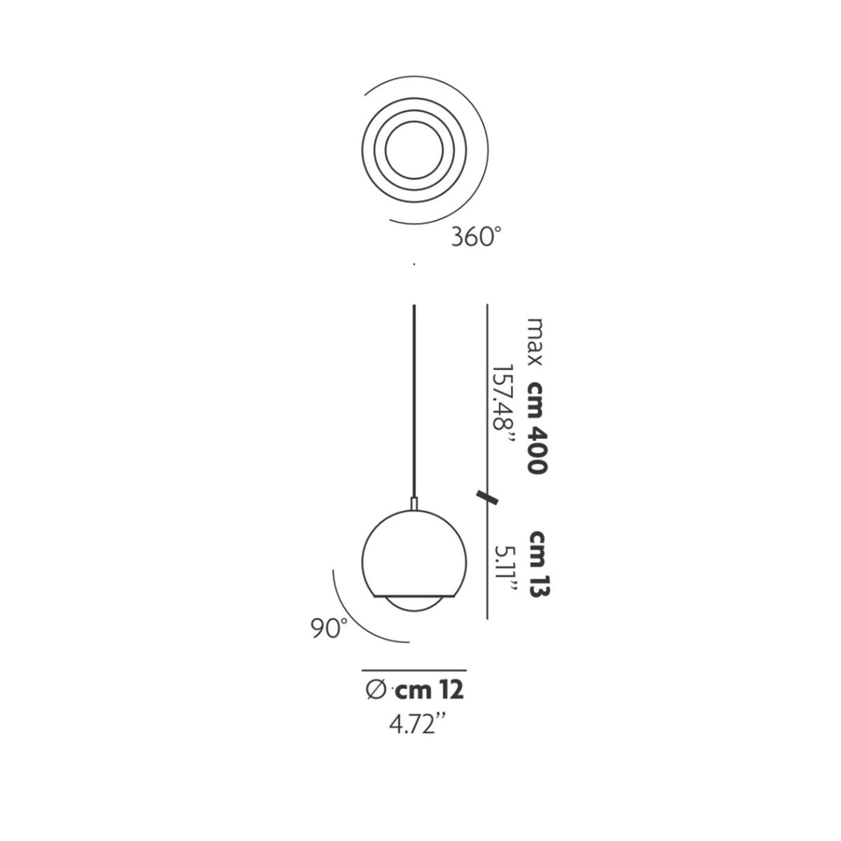 Lodes Spider LED Hängelampe, schwarz, kugelige Form, 360° drehbar, verstellbar, Ø 12 cm