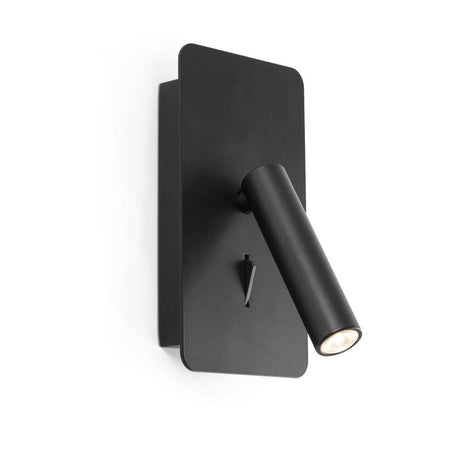 Suau lED Wand-Leseleuchte mit USB, minimalistische Wandleuchte in Schwarz mit Schalter.