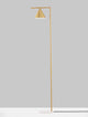 Sway Stehlampe Gold, Weiß mit geradlinigem Design aus Metall und Marmor, ideal als Akzentbeleuchtung.