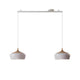 Swing 2 Aufhängesystem 110cm Twin für zwei Hängeleuchten mit zwei stylischen Pendelleuchten.