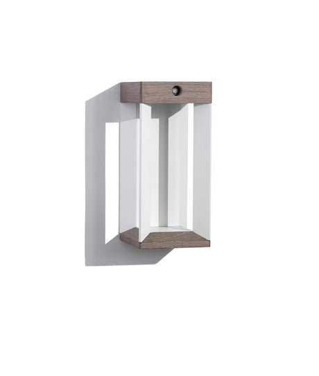 Les Jardins LED-Solar-Wandleuchte Teckalu aus Teakholz