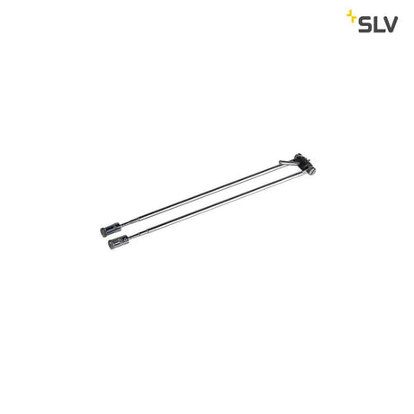 Telescopic cable light for Tenseo 12V cable system QR-C51 chrome, telescopic rods for flexible lighting.
