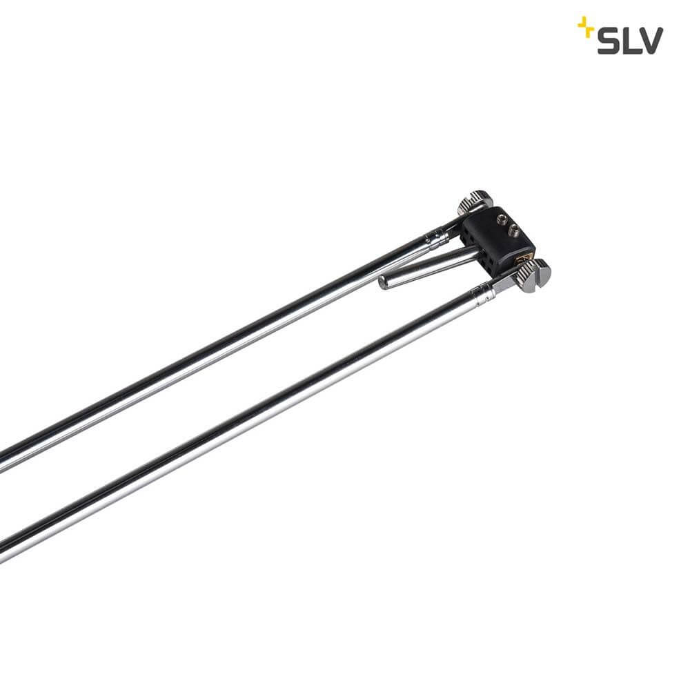 Teleskop Seilleuchte für Tenseo 12V-Seilsystem QR-C51 Chrom untere Ansicht der Teleskopstangen.