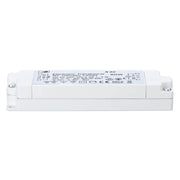 TIP VDE Elektroniktrafo 20-80W 12V 80VA Weiß mit technischem Aufdruck auf der Oberseite.