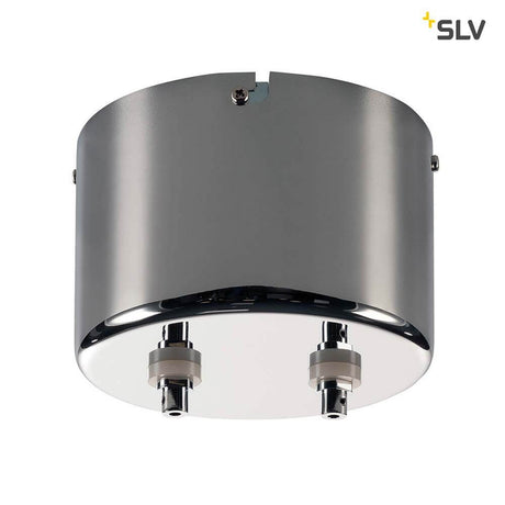 Transformer for Tenseo 12V cable system, chrome, 210VA - elegant design, dimmable and ready for direct connection.