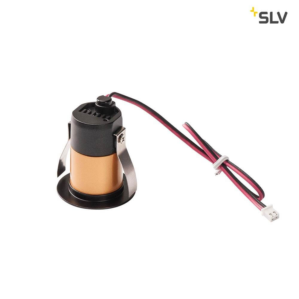 Triton Mini LED Deckeneinbauleuchte Schwarz, Gold 3000K mit Aluminiumgehäuse und Kabel