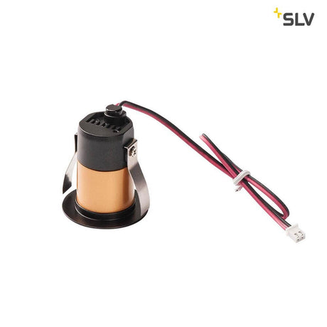 Triton Mini LED Deckeneinbauleuchte Schwarz, Gold 3000K, starre LED Einbaulampe aus Aluminium