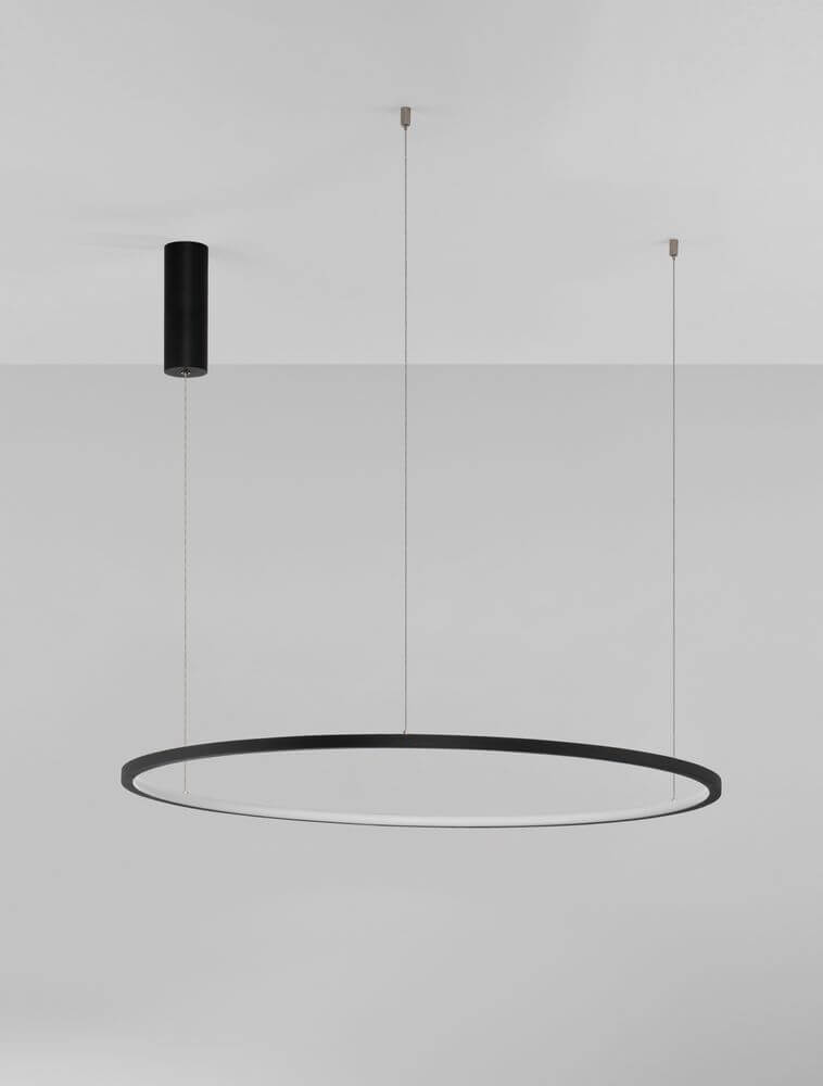 Tarquin LED Pendelleuchte Ø 80cm 3000K in elegantem Schwarz mit modernem Design und Triac Dimmer.
