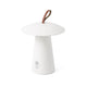 Task Outdoor LED-Tischlampe USB IP54 Weiß mit lustigem Pilzdesign und Ledergriff.
