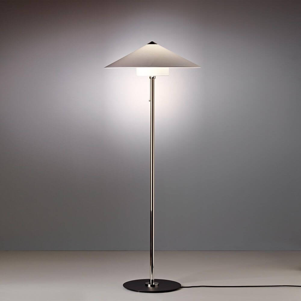 Lámpara de pie Tecnolumen Bauhaus WSTL30 Wagenfeld con pantalla