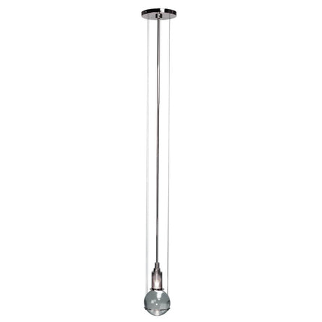 Tecnolumen LED-hengelampe Le tre streghe Muranoglass Krom, elegant design med Muranoglass-kule og LED-belysning.