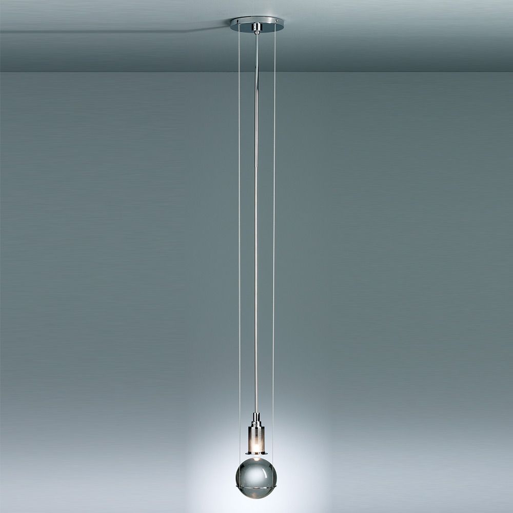 LED hanging light Le tre streghe Murano glass chrome