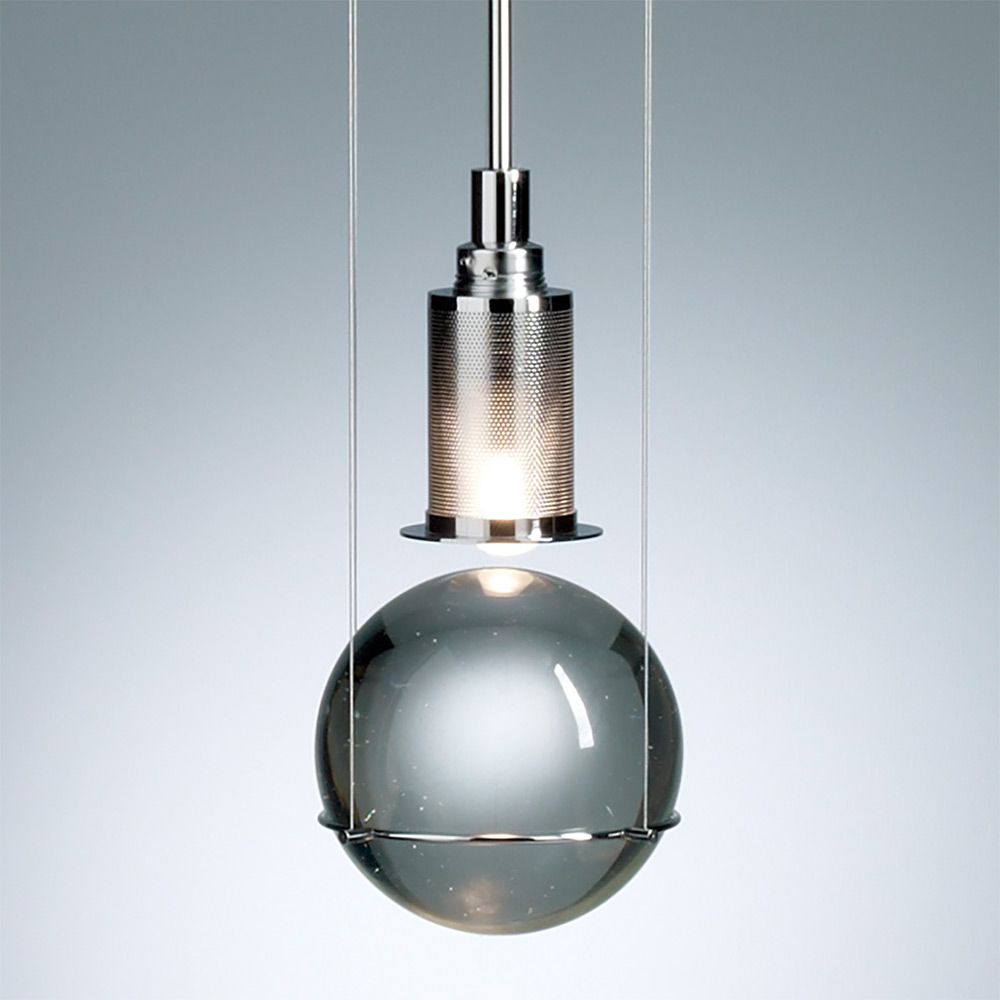 LED hanging light Le tre streghe Murano glass chrome