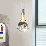 LED hanging light Le tre streghe Murano glass chrome