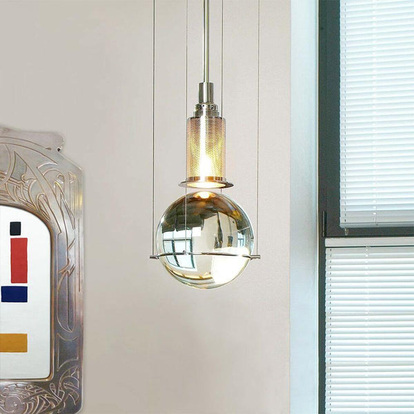 Tecnolumen LED pendant light Le tre streghe Murano glass chrome in elegant interior design.