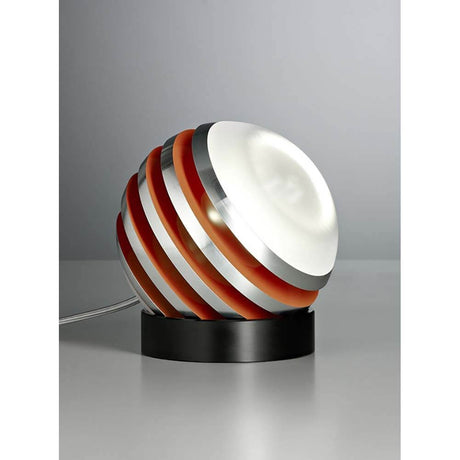 Tecnolumen LED-bordlampe Bulo Ø16 cm - elegant bordlampe med matt aluminium og satinert glass.