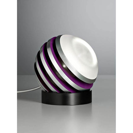 Tecnolumen LED-bordlampe Bulo Ø16 cm med matt aluminium og satinert glass for moderne design
