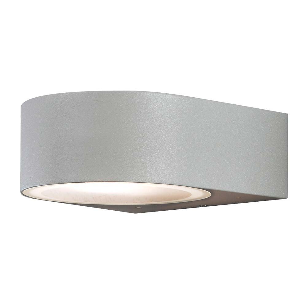 Lampe murale extérieure de Teramo Gris, verre opal