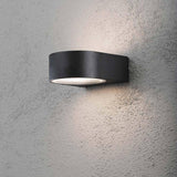 Lampe murale extérieure de Teramo noir, verre opal