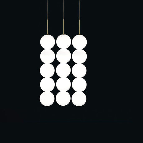 Abacus LED Design-Hängelampe 3er  Terzani 3x5 Kugeln DALI (Smart Home) Messing