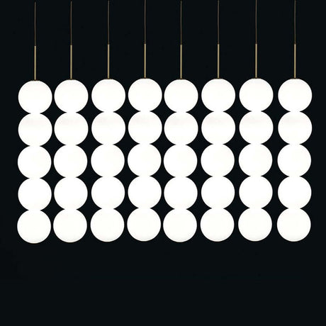 Terzani Abacus LED-designpendellampe 5-delt med modulære hengende lys i klar, funksjonell form.