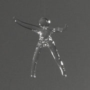 Terzani Angel Falls Single spare part hanging glass figure with outstretched arms on a light background.