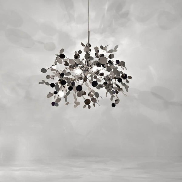 Terzani Argent Design-Pendelleuchte Ø 40cm aus Edelstahl, schimmernde Handarbeit mit Metallscheiben