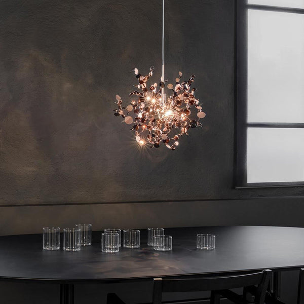 Terzani Argent Design-Pendelleuchte Ø 40cm als skulpturale Hängeleuchte mit schimmernden Metallscheiben