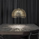 Terzani Core Design-Hängelampe Halbrund Ø 70cm, goldene Lampe mit facettiertem Kristall und einzigartigem Lichtspiel.