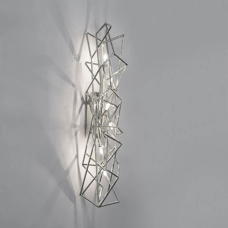 Terzani Etoile Design-Wandlampe, vernickelte Metallwellen, sanftes Licht und Schatten für jeden Raum.