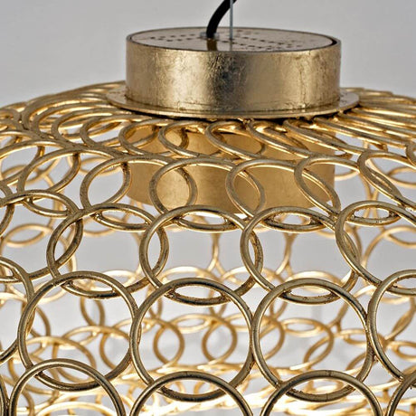 Terzani G.R.A Design-Hängeleuchte Ø 50cm aus goldenen Ringen mit diffusem Licht für ein weiches Leuchten.