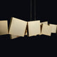 Terzani Gaia LED Design-Hängeleuchte 82cm in geometrischem goldfarbenem Design für stilvolle Beleuchtung.