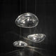 Terzani Manta LED Design-Hängeleuchte 3er in kunstvollem Kristalldesign, schwebend im Raum.