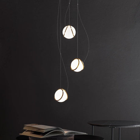 Terzani Pug Design-Hängelampe 3-flammig, moderne Pendelleuchte mit sphärischen Lichtern.