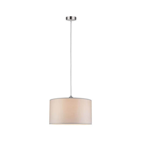 Tessa Pendelleuchte max.1x60W E27 Creme Stoff mit cremefarbenem Textilschirm und modernem Design.
