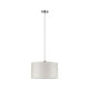 Tessa Pendelleuchte max.1x60W E27 Creme Stoff mit cremefarbenem Stoffschirm und schickem Design.