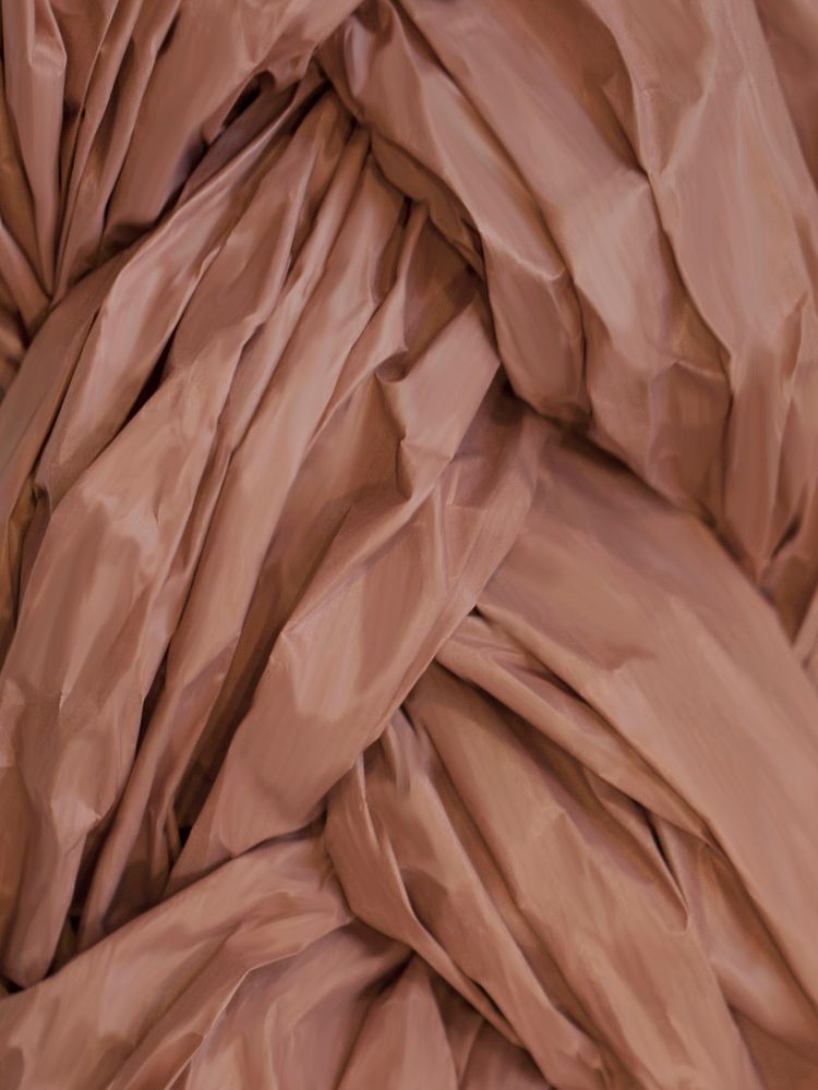 Detailansicht von crumpled papier in warmen Erdtönen, ideal für kreative Beleuchtungsgestaltung.