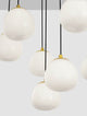 The Egg Pendelleuchte 12-flammig Ø 75cm Gold, Weiß, Schwarz in modernem Design mit opalen Glasschirmen