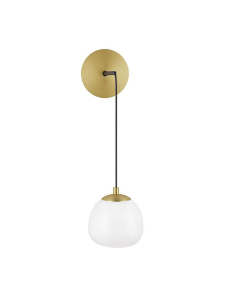 Ægget væglampe guld, hvid, sort - moderne væglampe med elegant design og glasskærm.