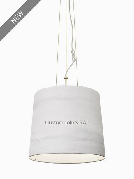 The Sisters linen pendant light Hand-painted in white linen, hand-painted lampshade with subtle brushstroke and custom colors RAL on request