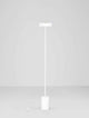 Alt Tag: Thea LED Stehlampe H 135cm Ø 20cm 3000K weißes Design mit schlankem Aluminiumgestell und warmweißem LED-Licht 3000K, 17W, 929 lm