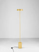 Alt Tag: Thea LED Stehlampe H 135cm Ø 20cm 3000K goldfarbene Stehlampe mit schlankem Aluminiumgestell und warmweißem LED-Licht