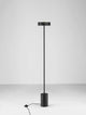 Thea LED Stehlampe H 135cm Ø 20cm 3000K – schlanke schwarze Stehlampe mit rundem Sockel und warmweißem LED-Licht, modernes Design für Wohnraum