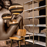 Classy pendant lamp made of paper oval