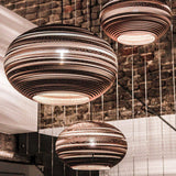 Lazy hanging lamp made of paper oval
