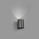Thon-1 LED Außen-Wandlampe IP65 Anthrazit auf grauem Hintergrund, moderne Wandleuchte mit Opalglasdiffusor