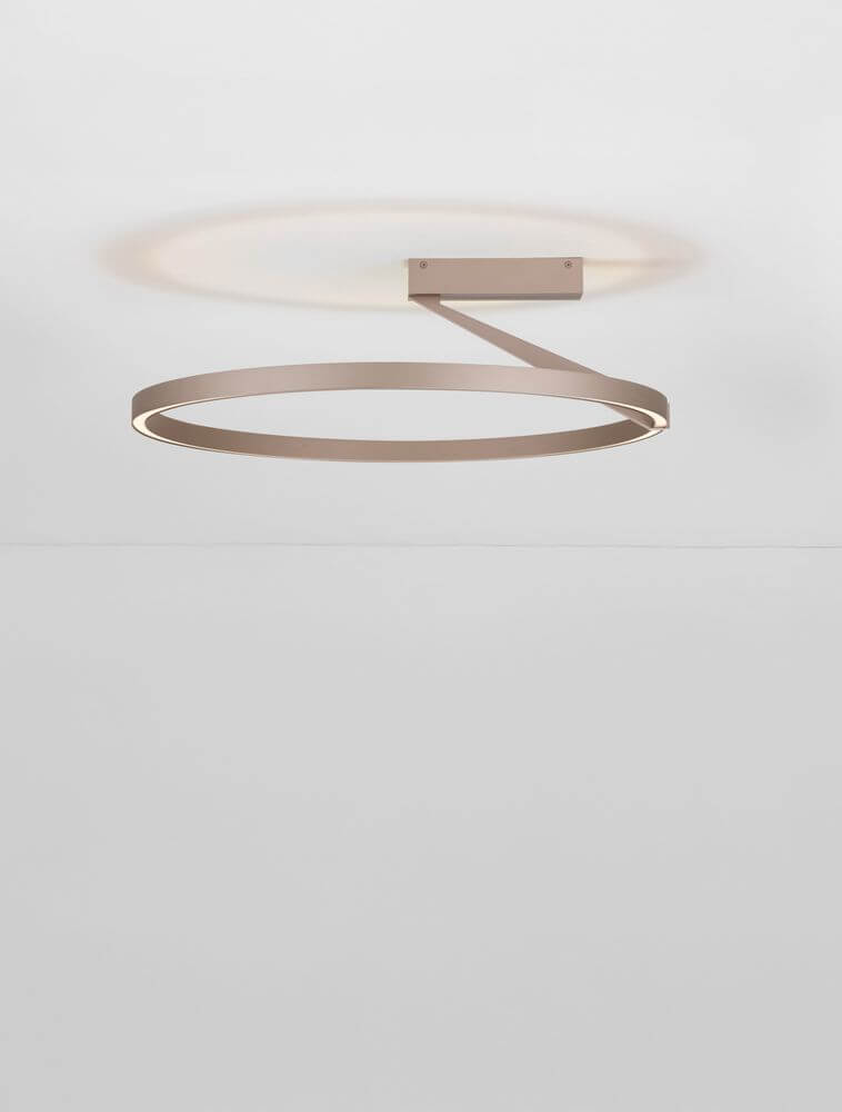 Tilia LED Deckenleuchte Ø 60cm in Nickel mit modernem Design und Up & Down Lichtverteilung.